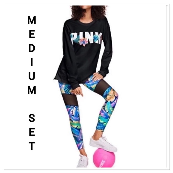 NWT VS PINK MEDIUM RARE HTF TROPICAL SET